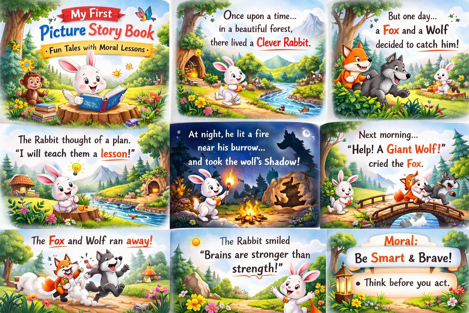 🐰 The Clever Rabbit – A Moral Story for Kids